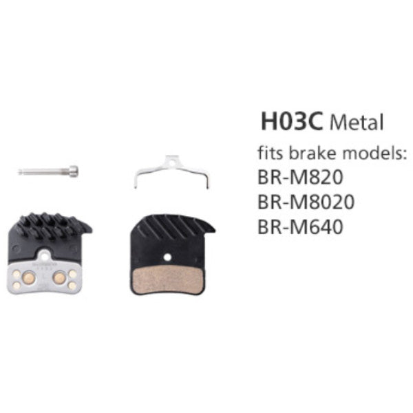 Shimano Disc Brake Pad Metal With Fin H03c 4 Piston Brobike 3246