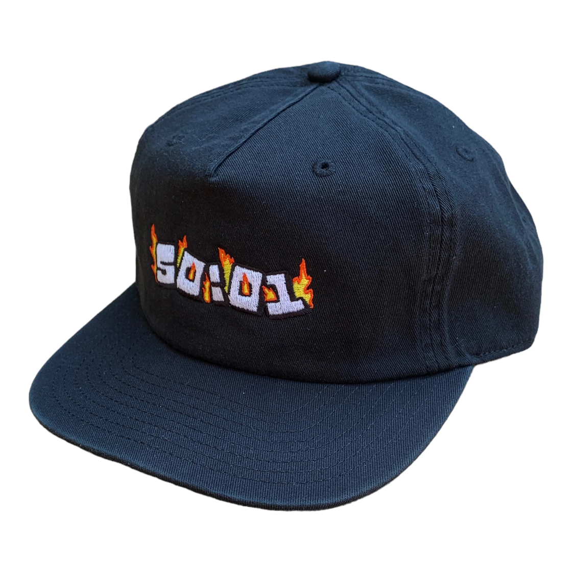 50to01 Flame Letter 5 Panel Cap - Black