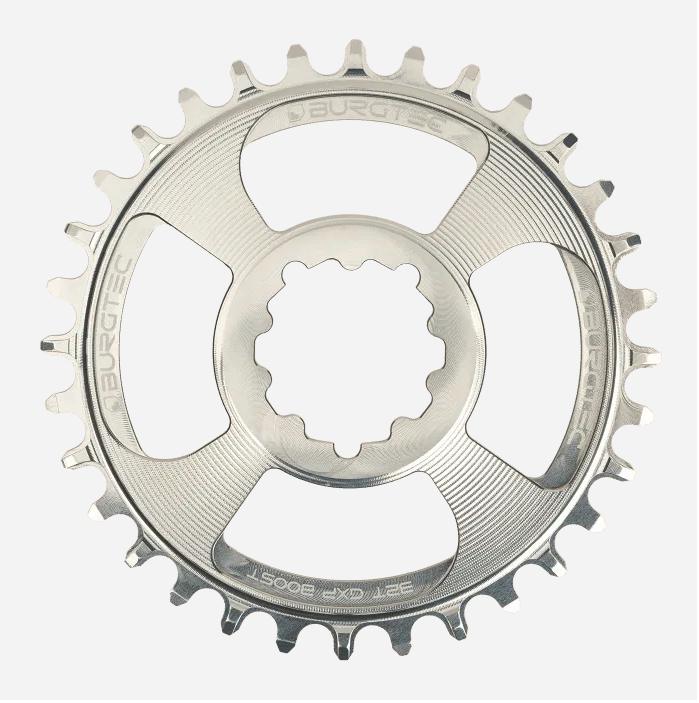 Burgtec GXP Boost 3mm Offset Thick Thin Chainring - 32t - Rhodium Silver