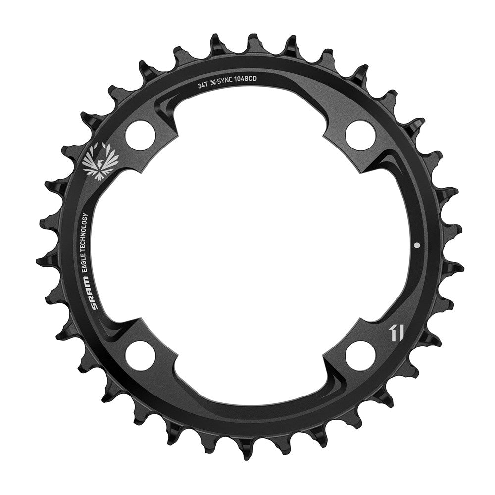 SRAM Chain Ring X-Sync 2 38 Tooth 104 BCD CNC Aluminum Eagle Black
