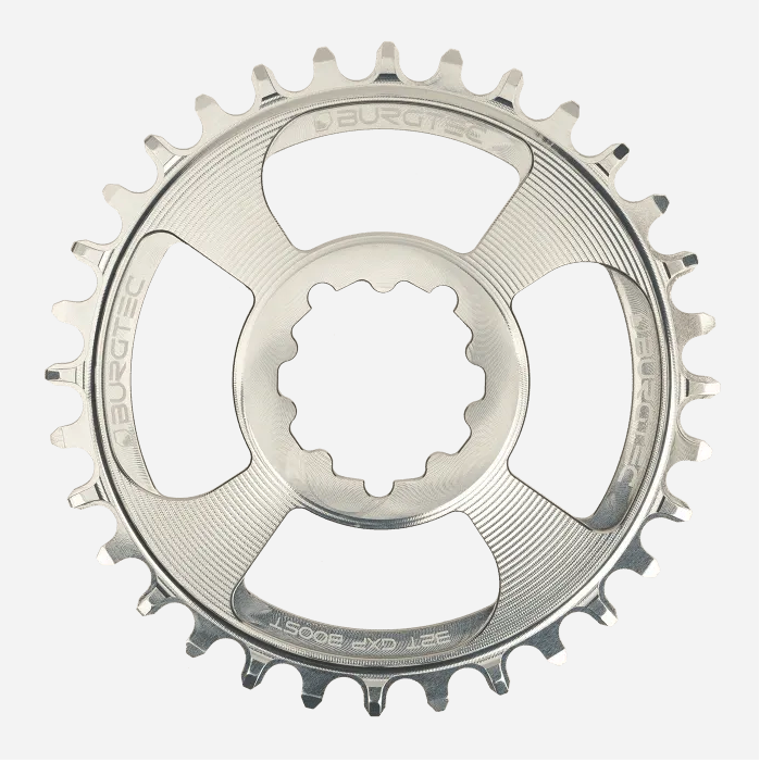 Burgtec GXP Boost 3mm Offset Thick Thin Chainring - 28t - Rhodium Silver