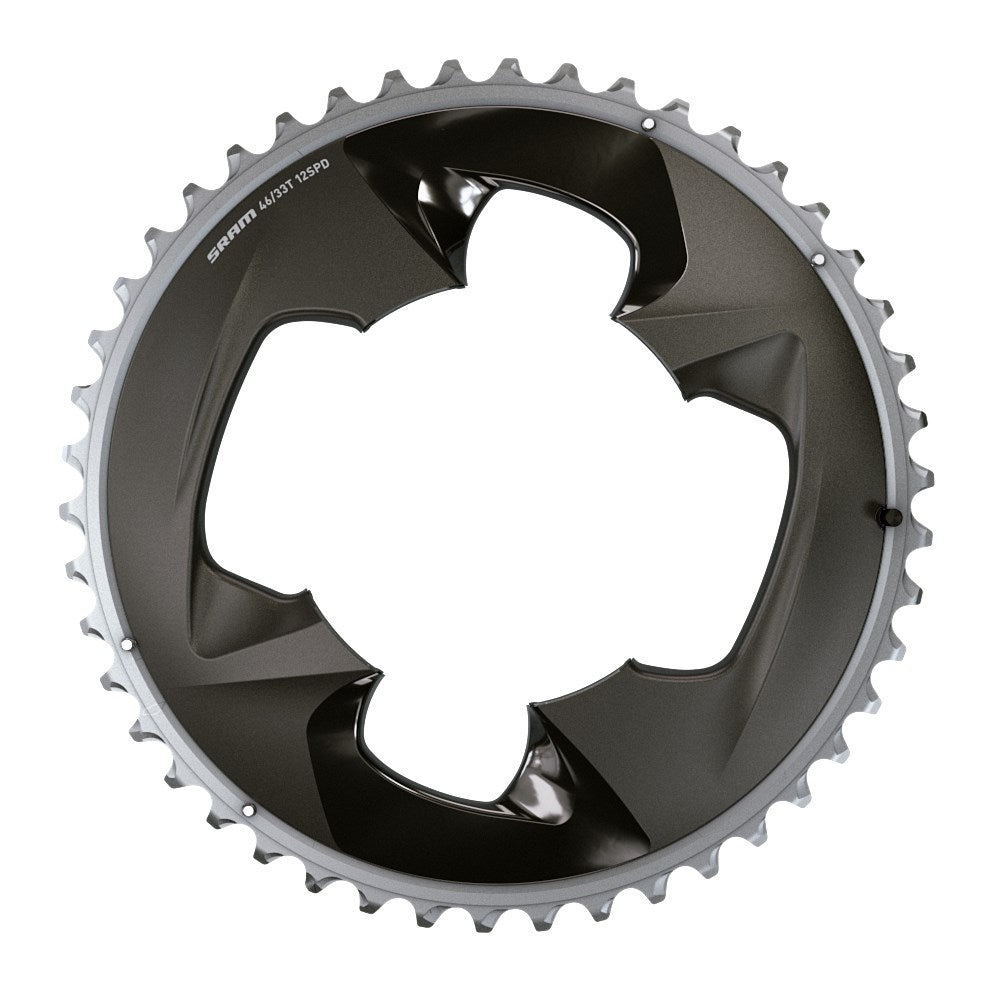 SRAM Chain Ring Road 46 Tooth 107 BCD 2x12 Force Polar Grey with Cover Plate
