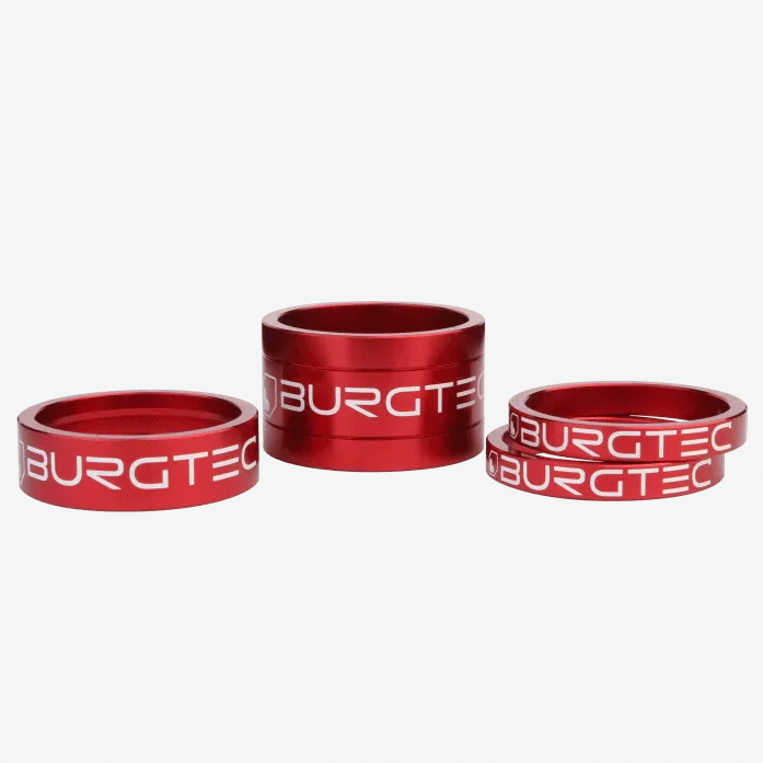 Burgtec Stem Spacer Kit Race Red (5mm Spacer x2, 10mm Spacer, 20mm Spacer)